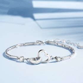 Charms 925 Sterling Silver Bracelets Bangles For Women (Option: Silver)