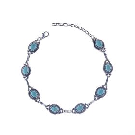 Simple And Versatile Retro Ethnic Style Anklet (Option: Silver)