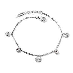 European And American Fashion Bracelet Simple Exquisite Refined Grace Cold Style (Option: Shell White Diamond Silver)